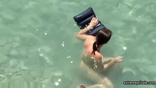 Horny Stepmom In The Sea And On The Beach