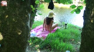 Solo Girl Exhibiting Outdoor At The River