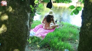 Solo Girl Exhibiting Outdoor At The River