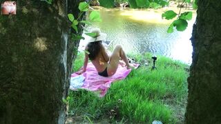 Solo Girl Exhibiting Outdoor At The River