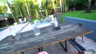 Stepsis giving stepbro outdoor blowjob before they fuck hard