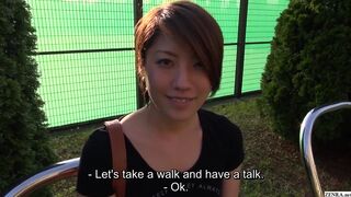 Gorgeous short hair Japanese amateur hot pants walk in public