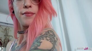 Crazy Pink Hair Latina Girl Lilian Get Eye Rolling Orgasm At Pickup Sex - German Scout