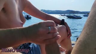 French Milf Handjob Amateur On Nude Beach Public In Greece To Stranger With Cumshot With Bigger Cock And Miss Creamy