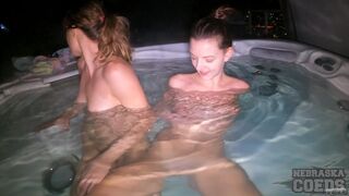 Snowy Night Miss Pussycat With Rebeka Ruby Underwater Dildo Jacuzzi Lesbian Bangout