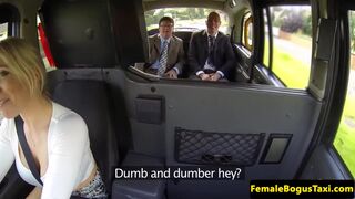 Spitroasted Female Cabbie Fucked In Threesome