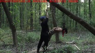 Girl Captured Bound In A Forest(2)