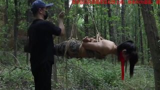 Girl Captured Bound In A Forest(2)