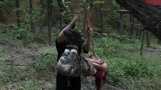 Girl Captured Bound In A Forest(2)