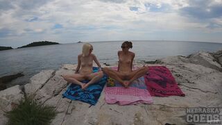 Naked Beach Day On Vacation In Croatia Enjoying Sun On Both Ingrida And Miss Pussycat