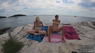 Naked Beach Day On Vacation In Croatia Enjoying Sun On Both Ingrida And Miss Pussycat