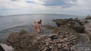 Naked Beach Day On Vacation In Croatia Enjoying Sun On Both Ingrida And Miss Pussycat