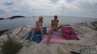 Naked Beach Day On Vacation In Croatia Enjoying Sun On Both Ingrida And Miss Pussycat