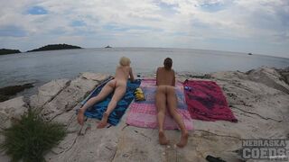 Naked Beach Day On Vacation In Croatia Enjoying Sun On Both Ingrida And Miss Pussycat