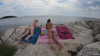 Naked Beach Day On Vacation In Croatia Enjoying Sun On Both Ingrida And Miss Pussycat