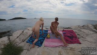 Naked Beach Day On Vacation In Croatia Enjoying Sun On Both Ingrida And Miss Pussycat