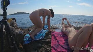 Brille And Poppy Doing Nude Yoga On A Public Beach While On Vacation