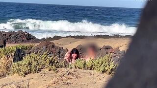 Nudist Beach Blowjob: I Show My Hard Cock To A Bitch That Asks Me For A Blowjob And Cum In Her Mouth