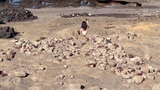 Nudist Beach Blowjob: I Show My Hard Cock To A Bitch That Asks Me For A Blowjob And Cum In Her Mouth