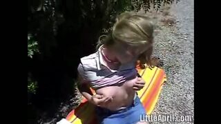 Little April Masturbate and Outdoor Orgasm