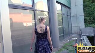 Inked public babe fucked by sex date outdoor in amateur sex