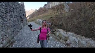 Caught! Recognized By Strangers While Hiking In The Mountains! Now Im Already Fucking In A Castle!