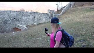 Caught! Recognized By Strangers While Hiking In The Mountains! Now Im Already Fucking In A Castle!