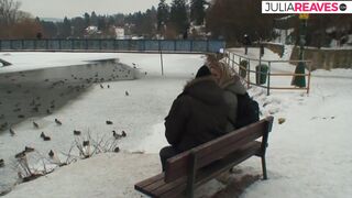 Blonde Bitch Enjoys Riding A Fat Cock In The Snow