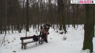 Blonde Bitch Enjoys Riding A Fat Cock In The Snow