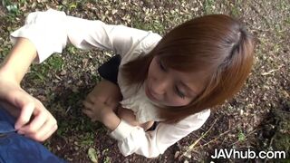 JAVHUB Chihiro Akino sucks his cock outdoors