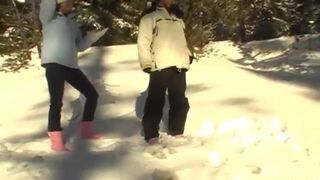 Snow angels flashing the camera