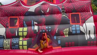 Horny Lesbians Fucking In A Bouncy Castle