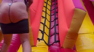 Horny Lesbians Fucking In A Bouncy Castle