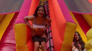 Horny Lesbians Fucking In A Bouncy Castle