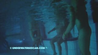 Vintage Underwater Fucking In The Sauna Pool At Night