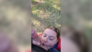 Amateur Deepthroat Queen Swallows Bwc And Cum On The Public Hiking Trail