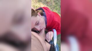 Amateur Deepthroat Queen Swallows Bwc And Cum On The Public Hiking Trail