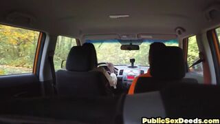 Public ebony driving student got banged in the backseat