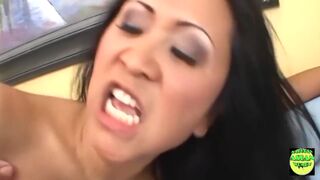 Married Asian Lady Lusts For Her Gardener So She Invites Him For A Sloppy Blowjob