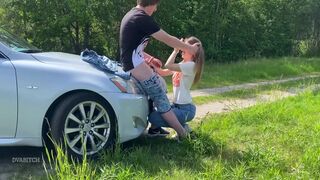 Sucking Dick Outdoors On The Side Road And Got Fucked Outdoors On The Car Hood 8 Min