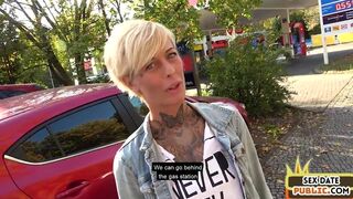 Real German MILF public fucked outdoor in POV by sex date