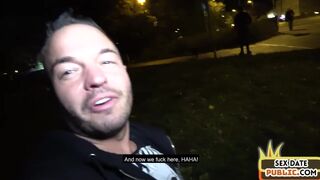 Outdoor public German lady POV pussyfucked by sex date