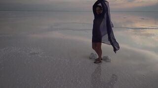 Erotic Dance On Salt Crust Of Salt Lake Elton