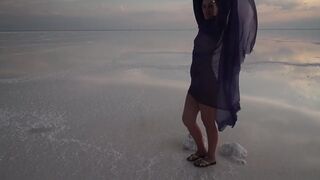 Erotic Dance On Salt Crust Of Salt Lake Elton