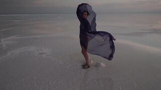 Erotic Dance On Salt Crust Of Salt Lake Elton