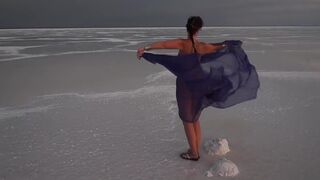 Erotic Dance On Salt Crust Of Salt Lake Elton