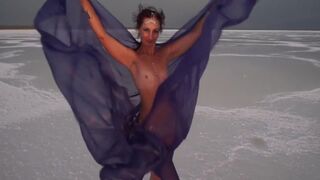 Erotic Dance On Salt Crust Of Salt Lake Elton