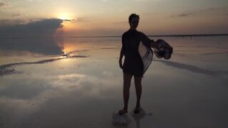 Erotic Dance On Salt Crust Of Salt Lake Elton