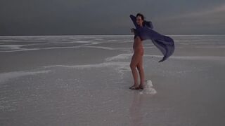 Erotic Dance On Salt Crust Of Salt Lake Elton