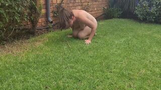 Well Trained Bitch Doing Tricks, Playing With A Stick As Well As Pissing With Her Leg Raised 6 Min